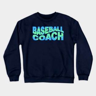 Wavy Baseball Coach Blue Crewneck Sweatshirt